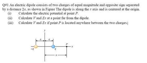 Q An Electric Dipole Consists Of Two Charges Of Equal Magnitude And