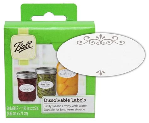 Ball Dissolvable Labels for Mason Jar Canning and Preserving, Box of 60 ...