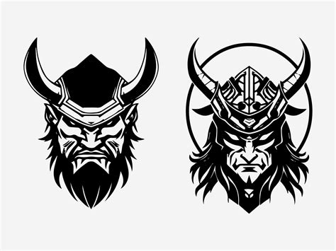 samurai hand drawn logo design illustration 25281212 Vector Art at Vecteezy