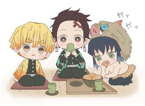 Demon Slayer Trio Anime Chibi Cute Anime Chibi Girl Cartoon Characters