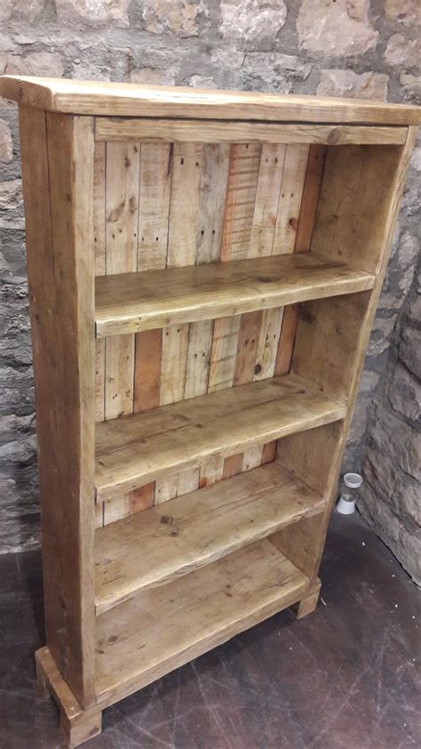 Handmade Bookcase Shelves Rustic Solid Wood Industrial Etsy