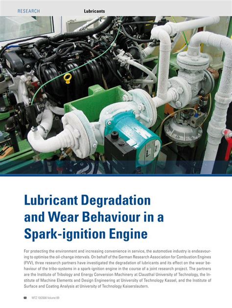 Pdf Lubricant Degradation And Wear Behaviour In A Spark Ignition