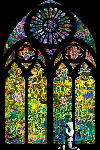 Banksy Stained Glass Window Boy Praying Art Posters And Prints Graffiti