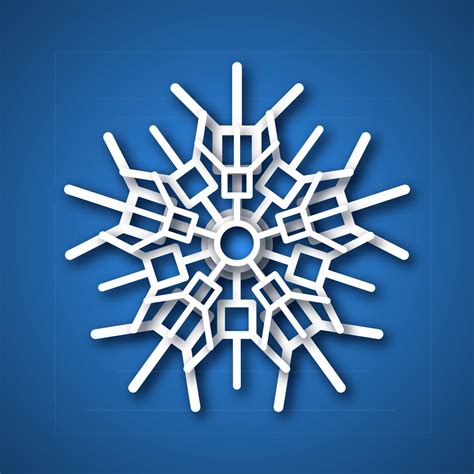 Paper cut snowflake. White snowflake on blue background. Christmas and New Year decoration ...