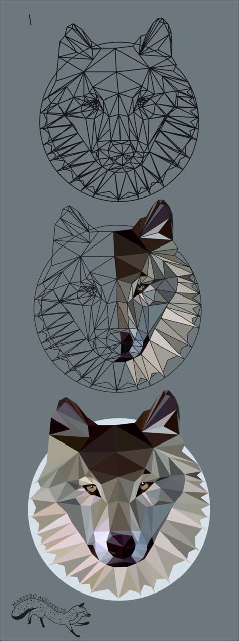 Wolf Low Poly Art Poligon Wolf Digital File Geometric Wolf Art Low