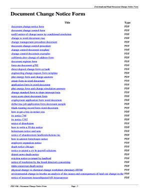 Fillable Online Document Change Notice Form Fax Email Print PdfFiller