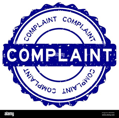 Grunge Blue Complaint Word Round Rubber Seal Stamp On White Background