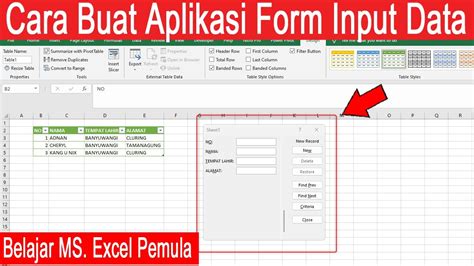 Cara Buat App Form Input Data Di Excel Youtube