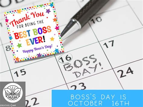 Happy Boss S Day Printable Boss S Day Gift Tag Etsy