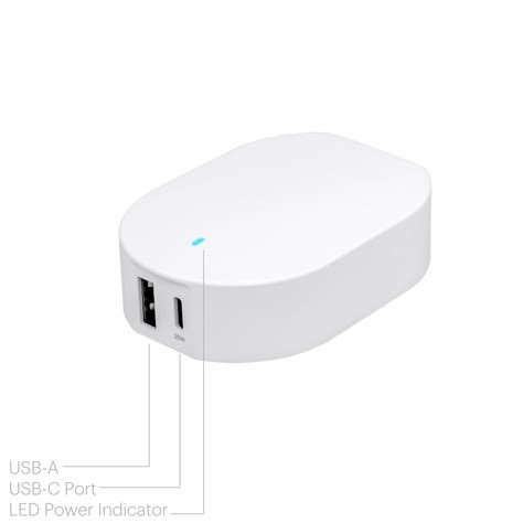 Onn 32w Dual Port Wall Charger 20w Usb C Port Fast Charger With Power Delivery 12w Usb Port