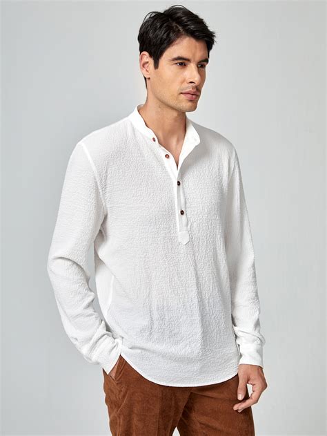 SHEIN Men Half Button Shirt