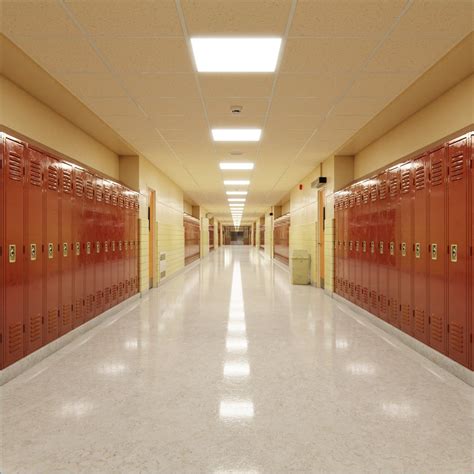 School Hallway 3d Scene Modelo 3d Turbosquid 1984101