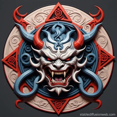 Stylized Five-Colored Oni Symbol for 'The Five Storms' | Stable ...