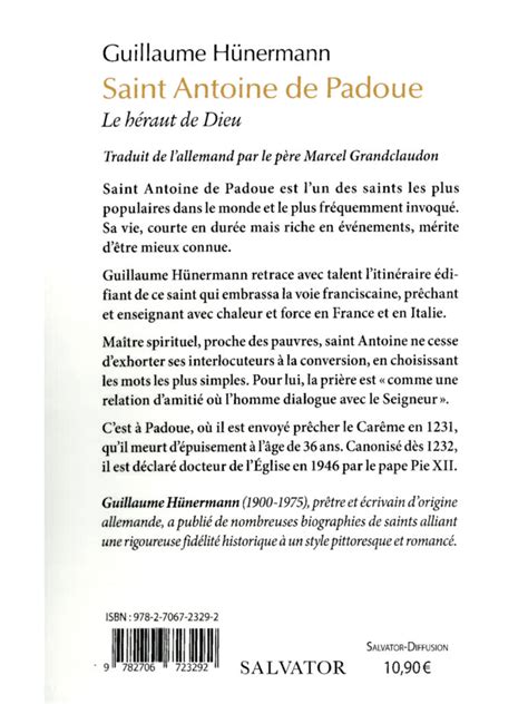 Saint Antoine de Padoue le héraut de Dieu Librairie de la FSSP