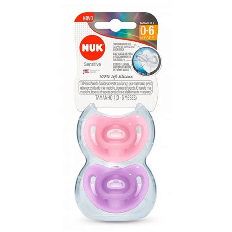 Chupeta Nuk Sensitive Soft Silicone Tamanho De A Meses