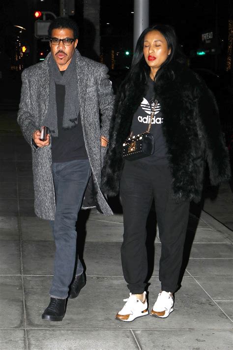 Lionel Richie and his girlfriend Lisa Parigi have dinner at The Palms in Beverly Hills, CA. on ...