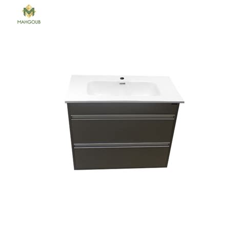 Unit Kapi 80 Cm With Basin And Drawer Dark Grey 8011 02 Mahgoub For