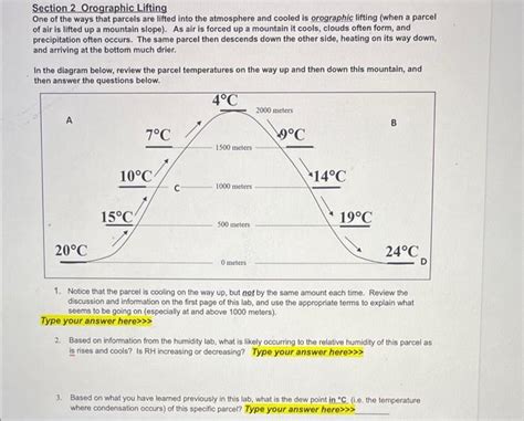 Solved Section 2 Orographic Lifting One of the ways that | Chegg.com