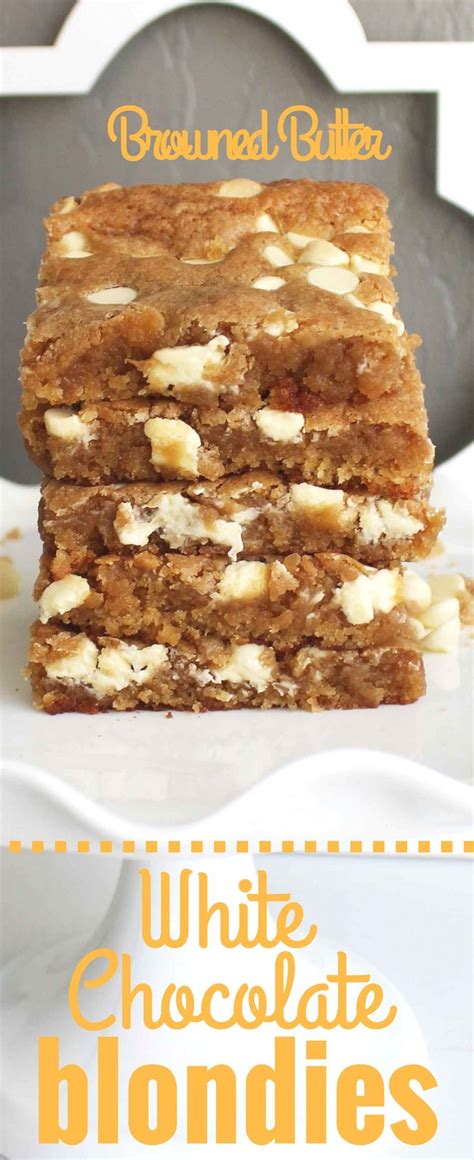 Browned Butter White Chocolate Blondie Bars Rich Toffee Flavored Brown