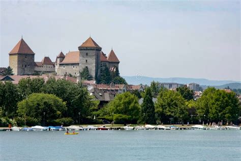 Castle on the Shore of Annecy Lake in France Stock Image - Image of ...