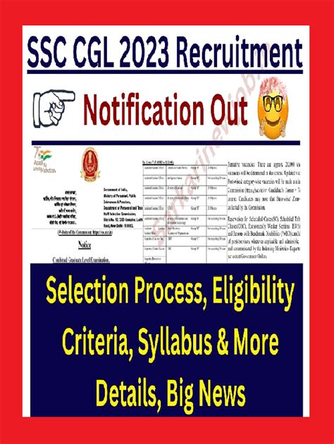 SSC CGL 2023 Recruitment Notification Out Selection Process