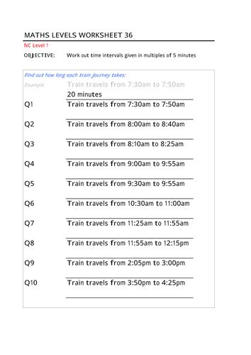 Year 3 Time Intervals Worksheets By Rdhillon1987 Teaching Resources