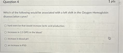 Solved Question Ptswhich Of The Following Would Be Chegg