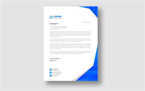 Blue Color Letterhead Graphic by sky.cublue · Creative Fabrica