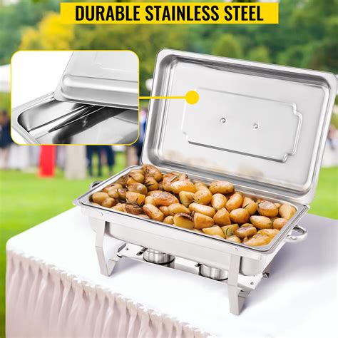 Vevor Chafing Dish 3 Packs 9 Quart Stainless Steel Chafer Complete Set