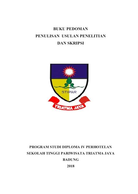 PDF BUKU PEDOMAN PENULISAN USULAN Dari Laporan Praktik Kerja