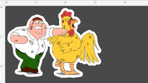 Peter Griffin Fights the Chicken Sticker - Etsy