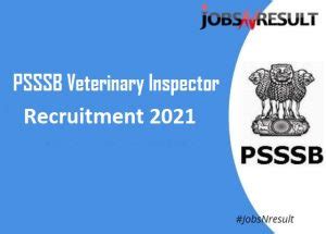 Psssb Veterinary Inspector Recruitment Apply Online Posts