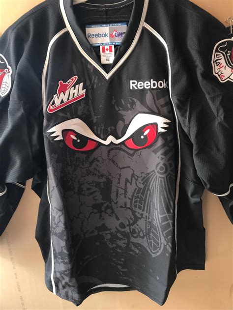 New Reebok Portland Winterhawks Alternate with Eyes Game Jersey ...