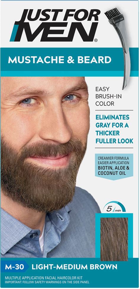 JUST FOR MEN Light Brown Hair Coloring Beard Color Kit, 1 ea - Walmart.com