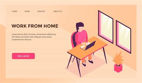 Premium Vector Work From Home Concept For Website Template Or Landing