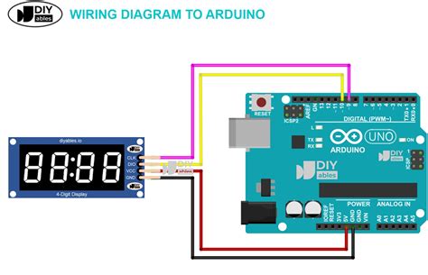 DIYables 4 Digit 7 Segment Display LED TM1637 With Colon For Arduino