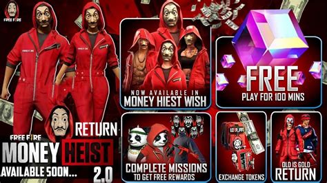 Money Heist Event Return In Free Fire Ffac Free Emote And Bundle