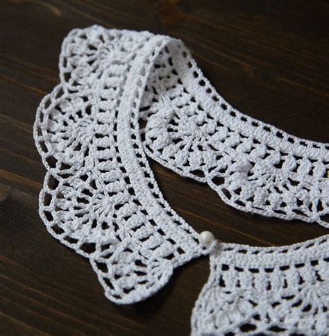 White Crocheted Collar Cotton Lace Removable Collar Neck Image 0