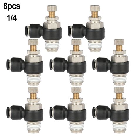 Cpan 8pcs Air Flow Speed Control Valve Connector Tube Hose Pneumatic