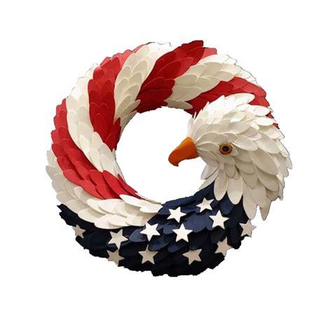 American Eagle Wreath Glory Patriotic Red White And Blue Eagle Wreath