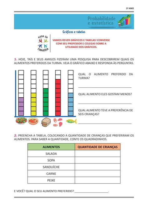 1º Ano Atividades De Matemática Gráficos E Tabelas 2 Cuca Super Legal Educação