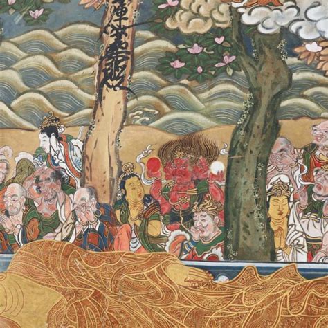 A Large Japanese Painting of the Death of the Buddha Nehan-zu 涅槃図 (Lot 147 - Signature Summer ...