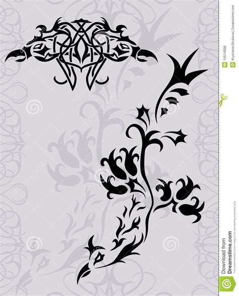 Fantasy Phoenix Tattoo Silhouette Stock Vector - Illustration of outline, object: 15514898