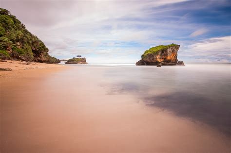 Wallpaper Sunlight Landscape Sunset Sea Bay Rock Shore Sand