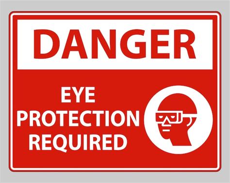 Premium Vector Danger Sign Eye Protection Required On White Background