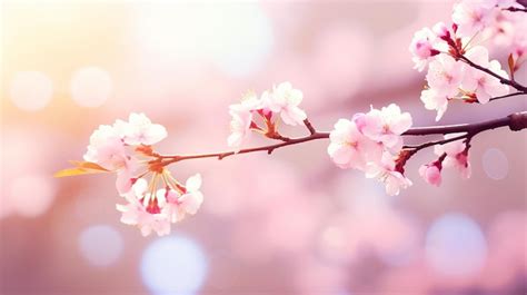 Premium Photo | Sakura background with flowers blossom