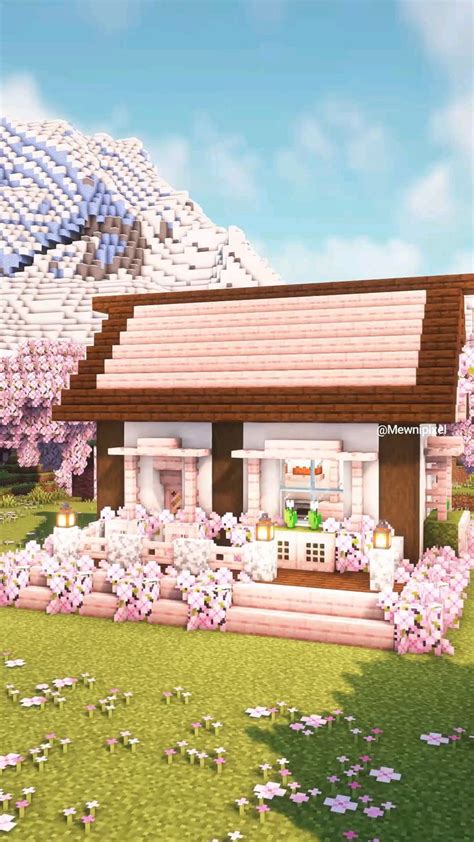 Casa De Cerezo En Minecraft Minecraft Houses Minecraft House