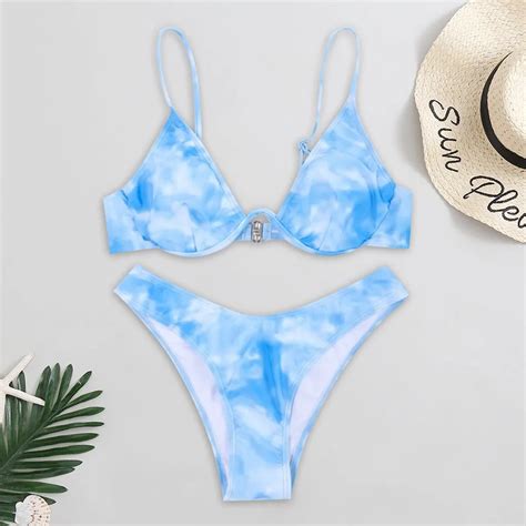 Sexy Bikinis Swimsuits Cut Out Women S Swimwear 2024 Tie Dye Biquini