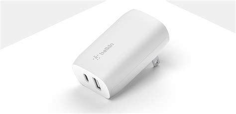 Belkin USB C PD And PPS 1 Port 25W USB A 12W Wall Charger Adapter