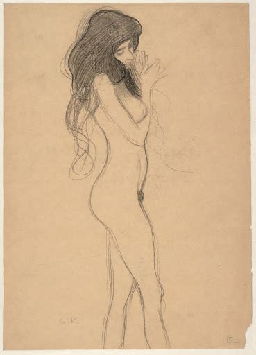 Standing Female Nude Study For The Three Gorgons Of The Beethoven